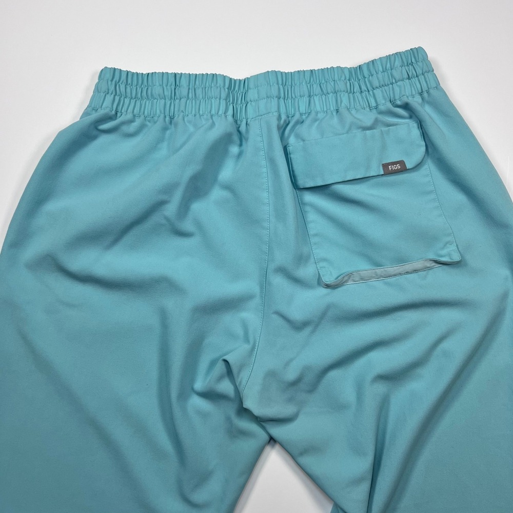 FIGS Technical Collection Scrub Pants Women XL Aqua Teal Straight Leg Drawstring - Picture 11 of 13